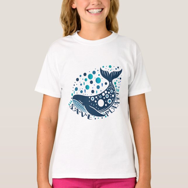 Camiseta Salvar el arte de la ballena planetaria para la co (Anverso)