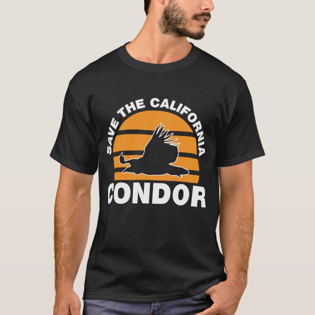 Camiseta Salvar el cóndor de California - proteger y ahorra (Anverso)