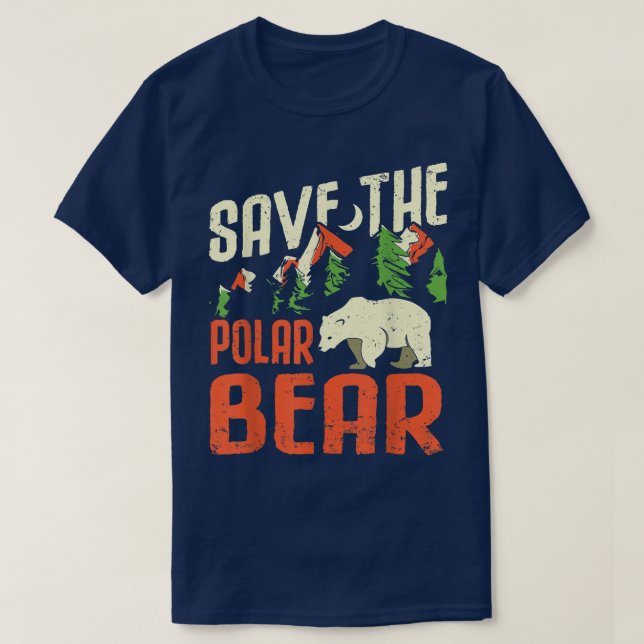 Camiseta Salvar El Diseño Del Oso Polar Para El Cambio Clim (Diseño del anverso)