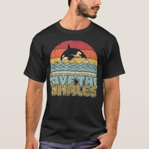 Camiseta Salvar el estilo retro de las ballenas Orca, asesi