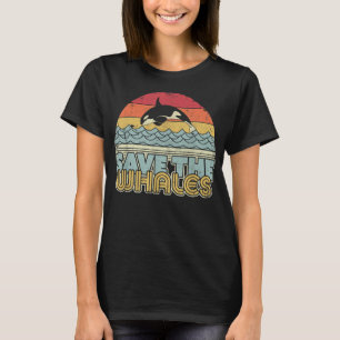 Camiseta Salvar el estilo retro de las ballenas Orca, asesi