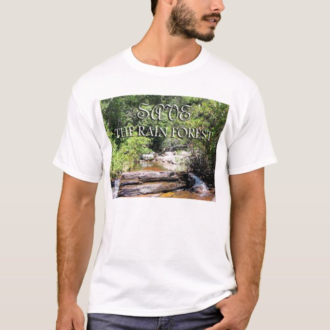 Camiseta Salvar el hermoso paisaje del bosque lluvioso (Anverso)