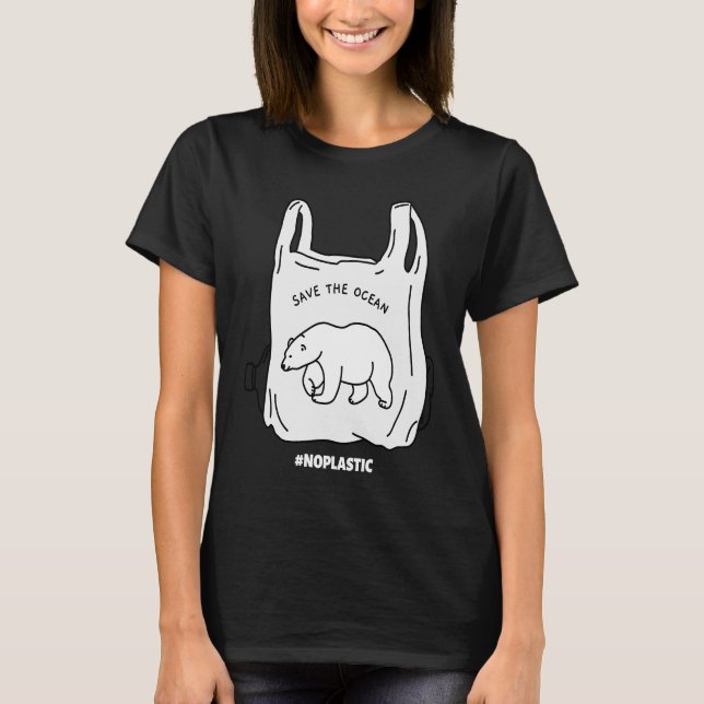 Camiseta Salvar el medio ambiente parar el plástico (Anverso)