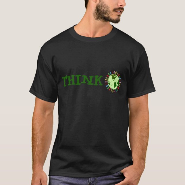Camiseta Salvar el medio ambiente: Pensar globalmente (Anverso)