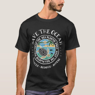 Camiseta Salvar el Océano Mantener el Mar Libre de Plástico