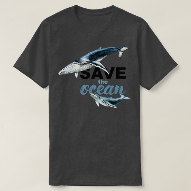 Camiseta Salvar el océano mantener limpio el océano, salvo  (Diseño del anverso)