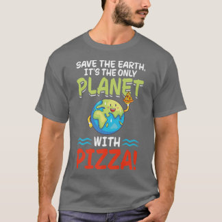 Camiseta Salvar el planeta de la Tierra con Pizza Día Mundi
