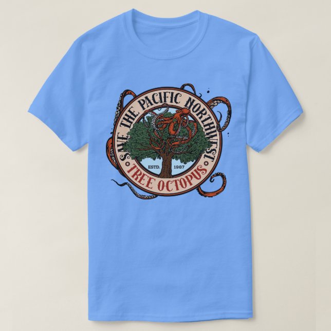 Camiseta Salvar el pulpo del árbol noroeste del Pacífico (Diseño del anverso)