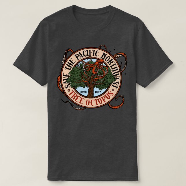 Camiseta Salvar el pulpo del árbol noroeste del Pacífico (Diseño del anverso)