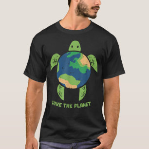 Camiseta Salvar el reciclamiento de la tortuga ambiental de