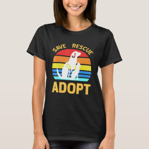 Camiseta Salvar el rescate adoptar la adopción pro Mascota