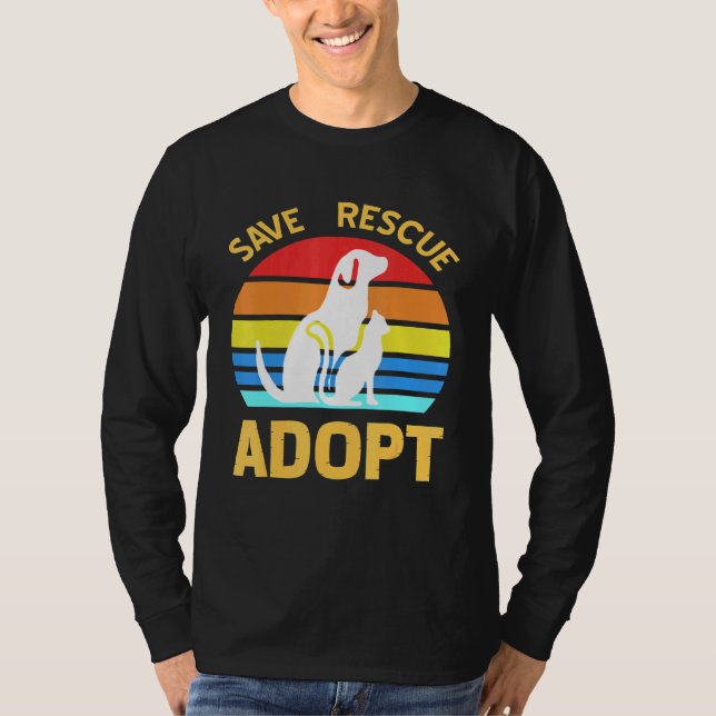 Camiseta Salvar el rescate adoptar la adopción pro Mascota (Anverso)