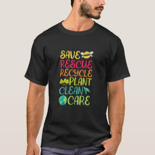 Camiseta Salvar el Rescate Reciclar la Planta de Cuidado Li