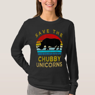 Camiseta Salvar el rinoceronte retro de Chubby Unicornios 2