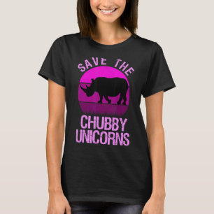 Camiseta Salvar el rinoceronte retro de Chubby Unicornios 3