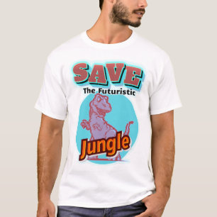 Camiseta Salvar la jungla futurista bajo los horizontes azu