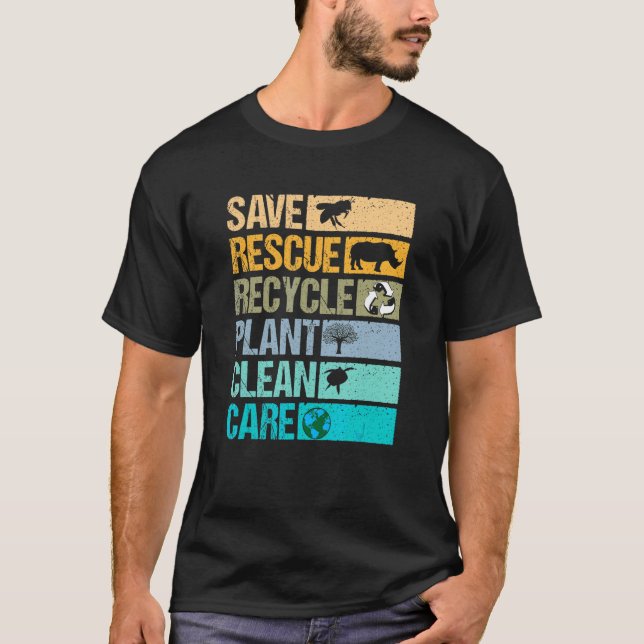 Camiseta Salvar La Planta De Reciclaje De Rescate Limpiar Y (Anverso)
