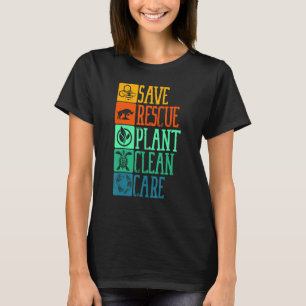 Camiseta Salvar la planta de rescate de cuidado limpio Reci