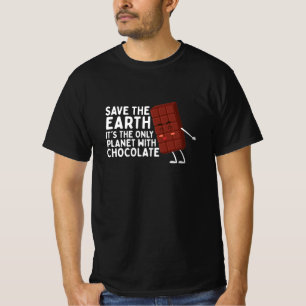 Camiseta Salvar la Tierra es el único planeta con chocolat
