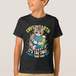 Camiseta Salvar la Tierra es el único planeta que tiene gat