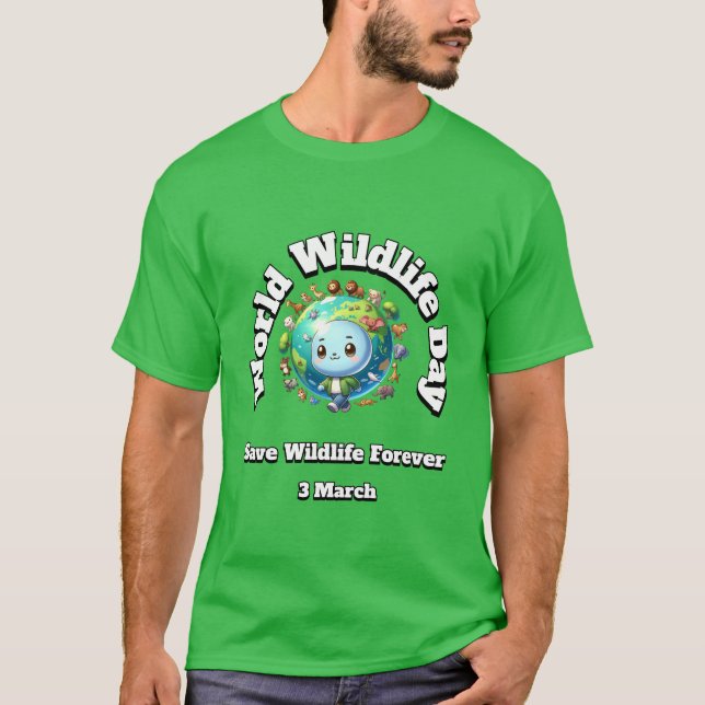 Camiseta Salvar la vida salvaje. Día Mundial de la Vida Sil (Anverso)