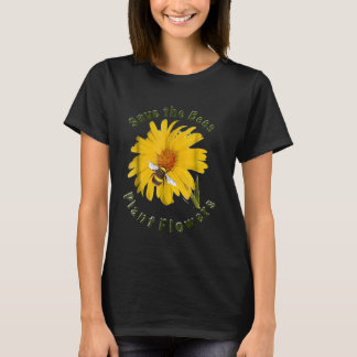 Camiseta Salvar Las Abejas Planta Flores Jardinería Apicult