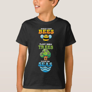 Camiseta Salvar las abejas plantar árboles limpios Mares Me