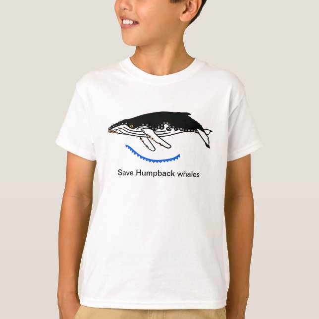 Camiseta Salvar las BALLENAS DE HUmpback - Dibujo animal en (Anverso)