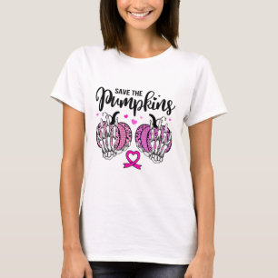 Camiseta Salvar Las Calabazas Con Skeleton Manos El Pecho P