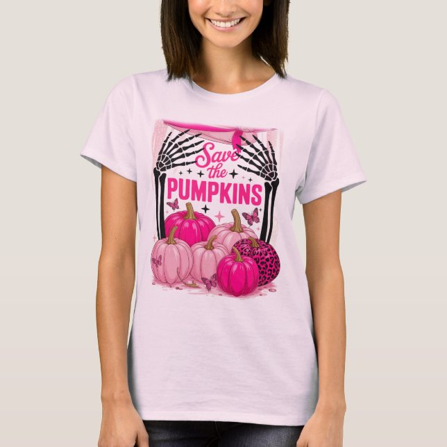 Camiseta Salvar las calabazas - Conciencia sobre el cáncer  (Anverso)