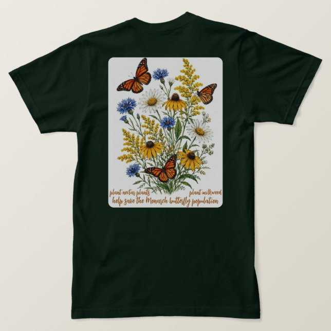 Camiseta Salvar las mariposas monarca (Reverso del diseño)