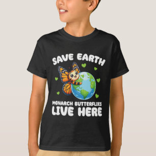 Camiseta Salvar las mariposas monarca de la Tierra Vive Aqu