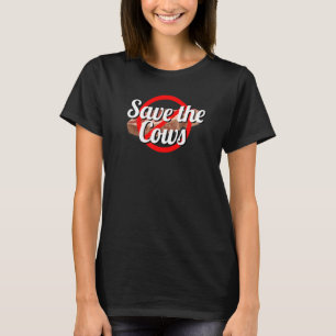 Camiseta Salvar las Vacas Filete Tachar Carne Roja