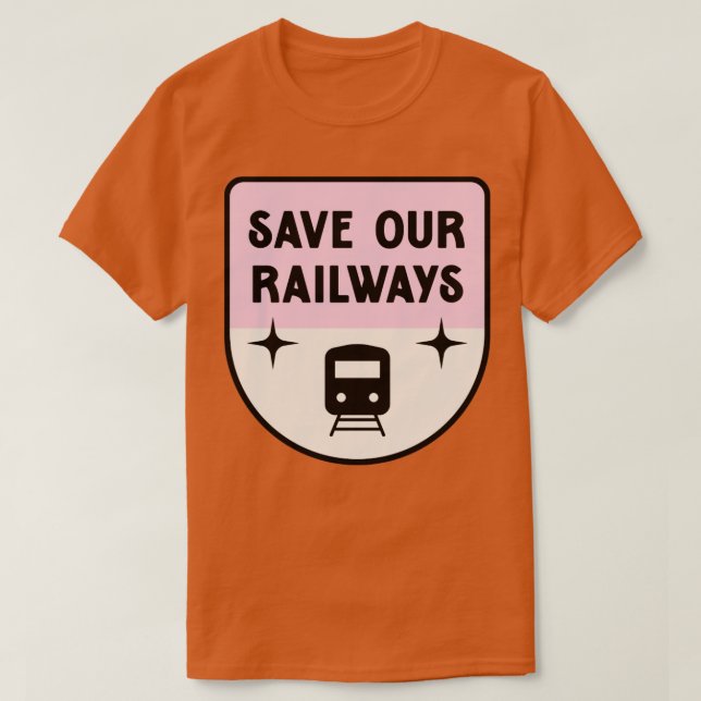 Camiseta Salvar nuestra huelga de trenes en los ferrocarril (Diseño del anverso)