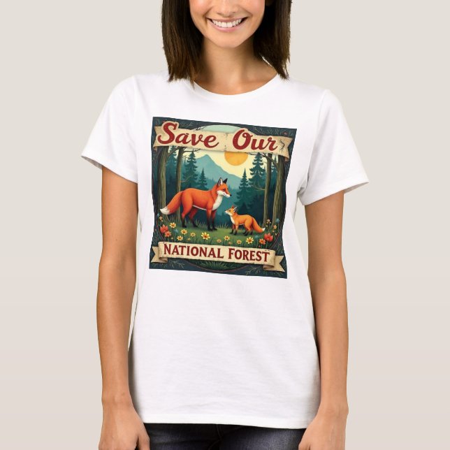 Camiseta Salvar nuestro bosque nacional (Anverso)