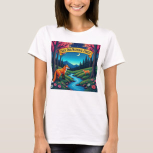 Camiseta salvar nuestro bosque nacional y nuestros parques