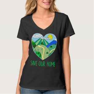 Camiseta Salvar nuestro entorno de planeta Heart Earth Day