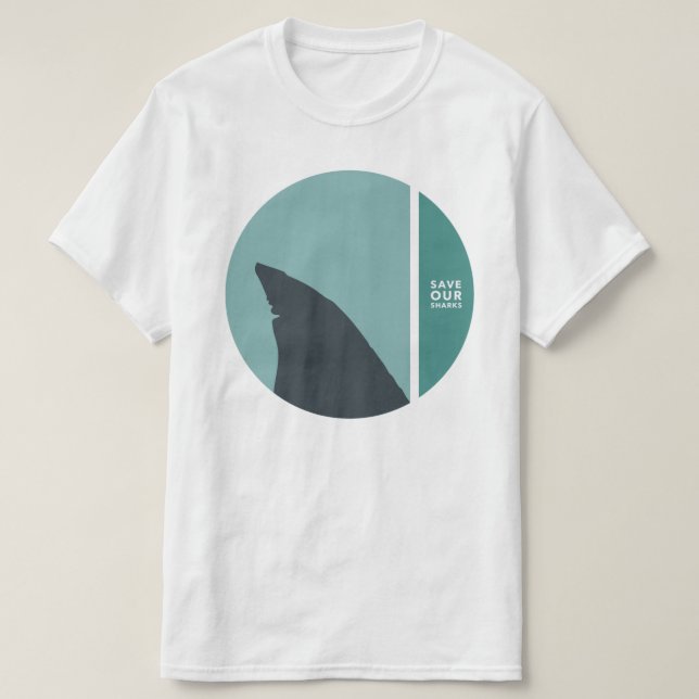 Camiseta salvar nuestros círculos de tiburones (Diseño del anverso)