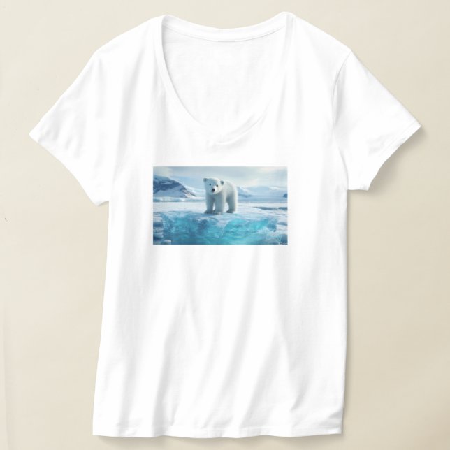 Camiseta Salvar nuestros glaciares - Oso polar en el océano (Distribución )