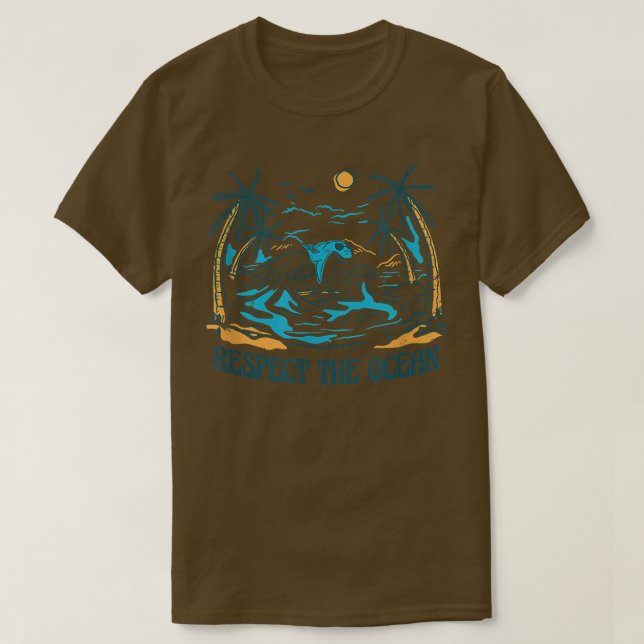 Camiseta Salvar nuestros océanos: ballena orca - océano tib (Diseño del anverso)