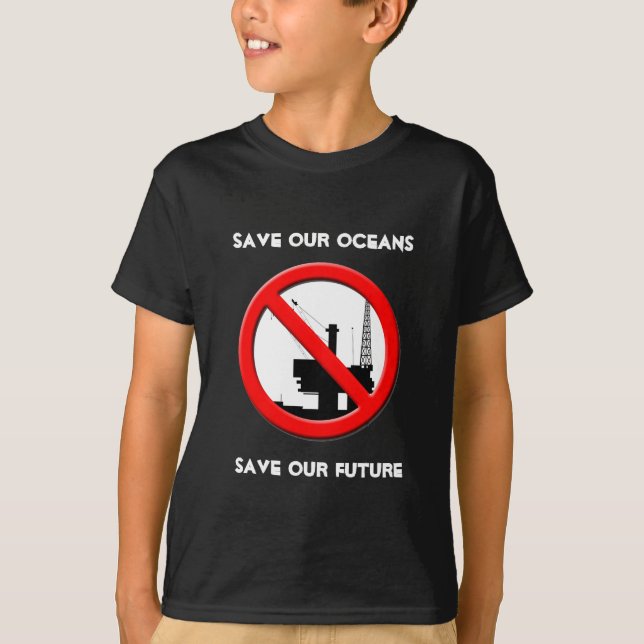 Camiseta Salvar nuestros océanos derrame de petróleo niños  (Anverso)