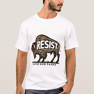Camiseta Salvar Nuestros Parques Retro Bison Resist Environ