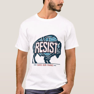 Camiseta Salvar Nuestros Parques Retro Bison Resist Environ