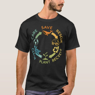 Camiseta Salvar Rescatar Reciclar Cuidado de Plantas Tierra