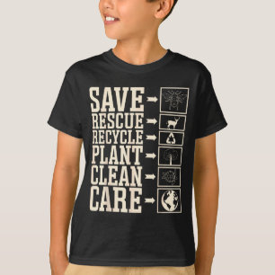 Camiseta Salvar Rescatar Reciclar Planta Limpiar Cuidar