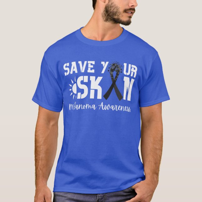 Camiseta Salvar tu piel Melanoma Conciencia (Anverso)