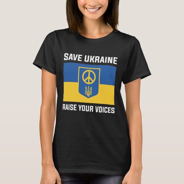 Camiseta Salvar Ucrania alza tus voces (Anverso)