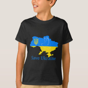 Camiseta Salvar Ucrania Apoyar Paloma Paz Mapa Ucraniano Ab