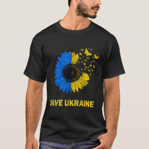 Camiseta Salvar Ucrania Mariposas de Girasol Me Mantengo Co