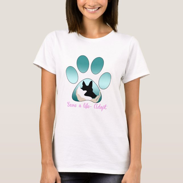 Camiseta salvar un adoptante de vida (Anverso)